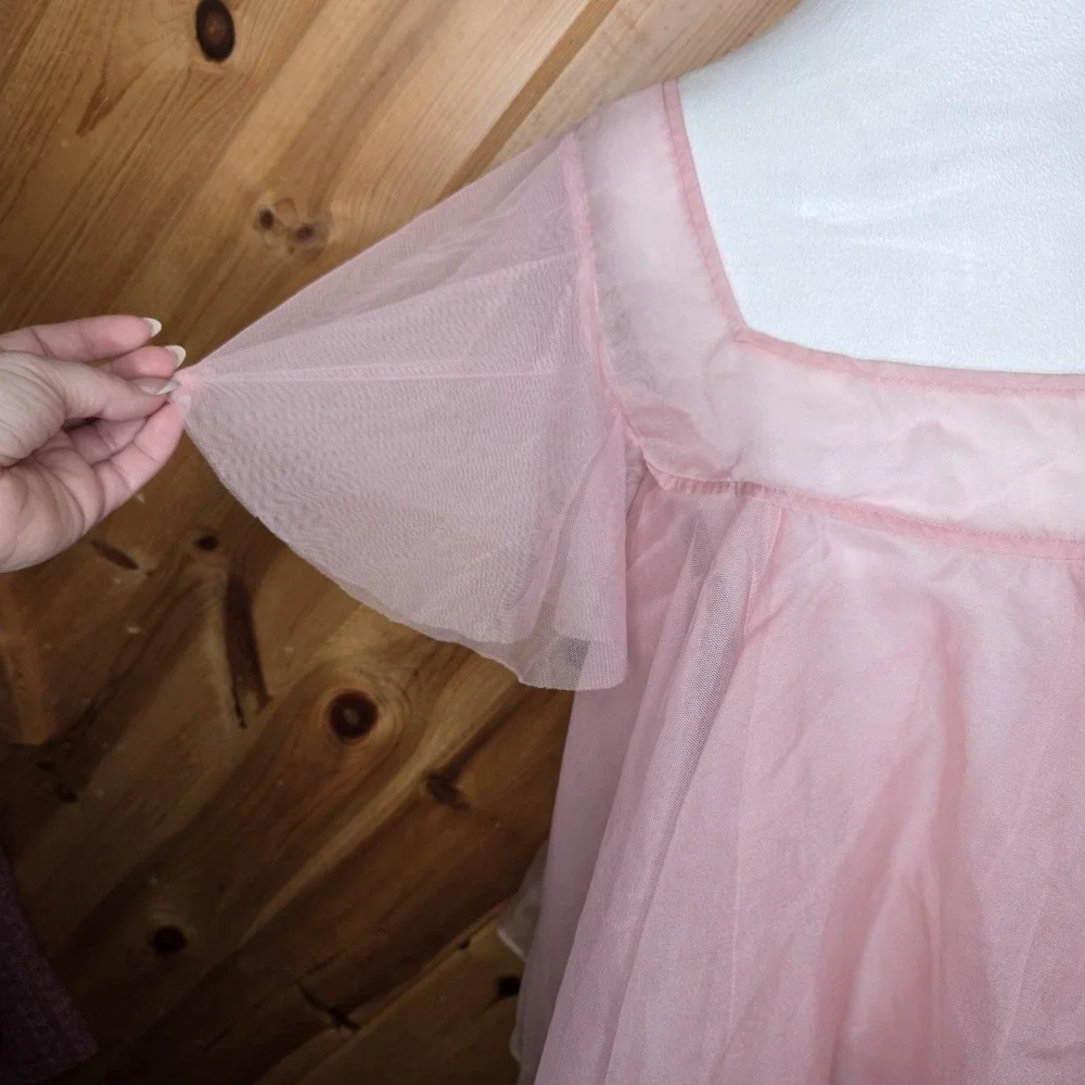 NWT FP Brenda Knight/ Nigel Preston‎ Pale Pink Provence Organza Nylon Top Small